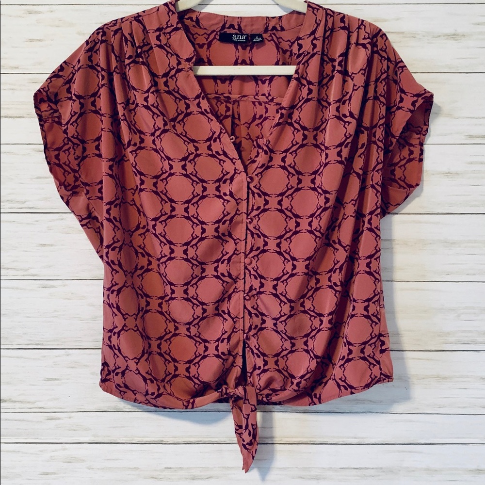 ana Button Front Career Top